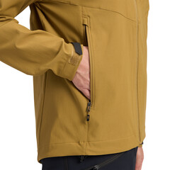 A person in a brown jacket with their hand in the pocket isolated on transparent background © Amena