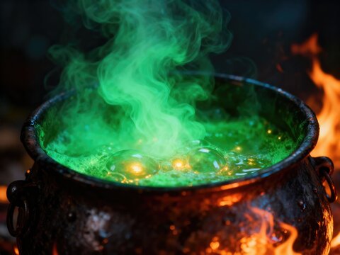 Witches brew bubbling with magic