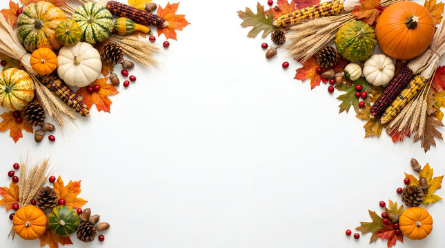 Autumn harvest corner arrangements with pumpkins wheat and fall foliage