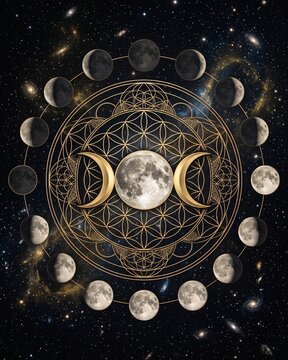 Wiccan Sacred Geometry and Moon Phases.