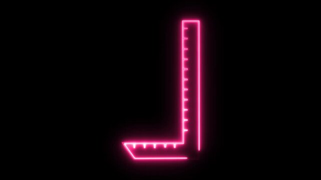 Glowing Neon Scale Sign light effects 4k icon animation video with alpha channel 