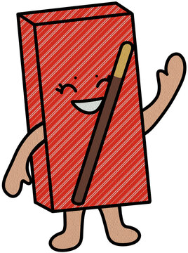 Cute chocolate stick character in a red gift box body for Pepero Day