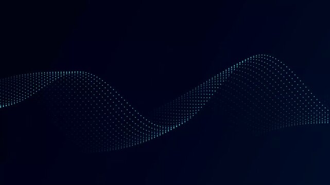 Cinematic blue digital wave motion graphics stock footage