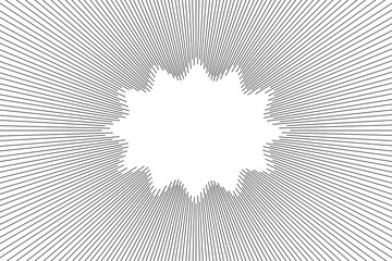 Comic book background with radial stripes effect and transparent center copy space on transparent background. © SAYEMART