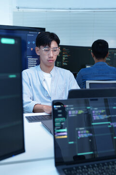 Programmer Developing Digital Software and AI Code