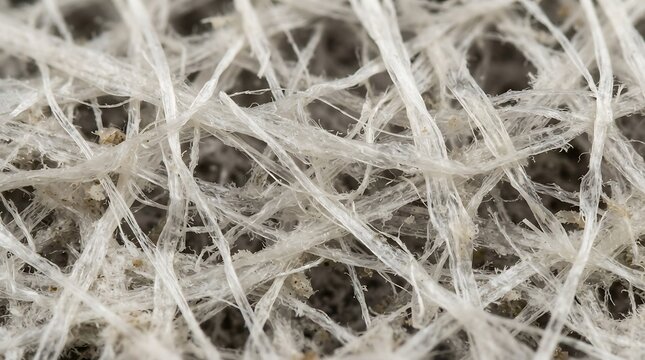 Extreme close up of white paper fibers showing cellulose structure under a laboratory microscope