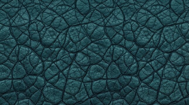 Deep teal leather textured background with cracked pattern
