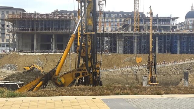 construction site with crane