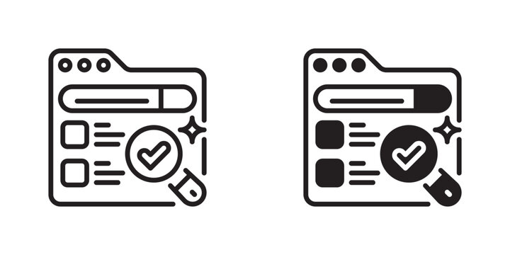 Search Marketing Line Icon, Outline Symbol for Search Visibility, Website Traffic, Customer Acquisition, Keyword Targeting, and Digital Growth. Vector Sign Icon.