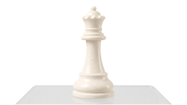 Ivory Chess Queen Isolated PNG on Transparent Background, Classic Chess Game Piece