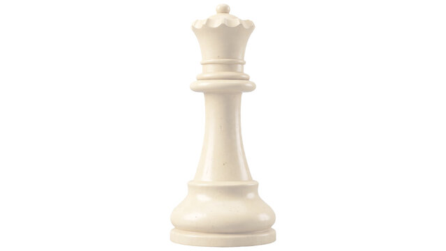 Ivory Chess Queen Isolated PNG on Transparent Background, Classic Chess Game Piece