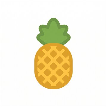 Stylized pineapple fruit icon illustration on white background