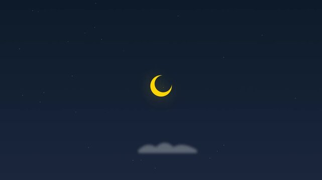 Glowing Moon with Soft Clouds Passing Animation