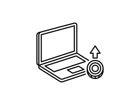 Laptop with cd drive open and disc ejecting upward
