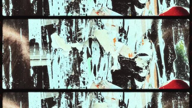 Urban abstract collage of torn street posters