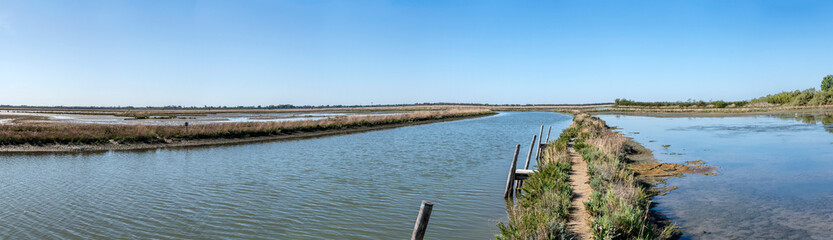 Fototapeta premium salt-marsh landscape at Venetian lagoon, Jesolo, Italy