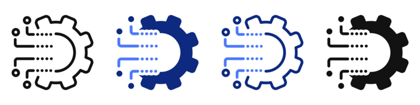 Vector icon or logo related to AI technology, machine learning, data science. Symbol for website or app UI, logo design, illustration