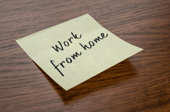 Sticky note with the text Work from home