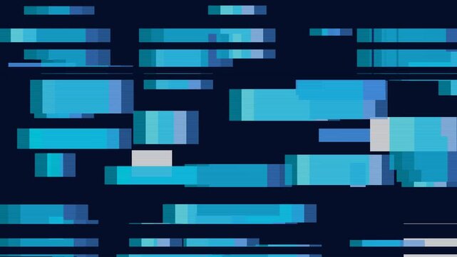 Electric blue on navy frame stutter dropout animation, abstract glitch motion background with no text