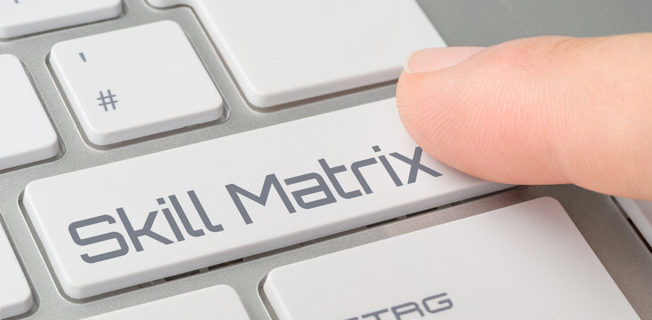 A keyboard with a labeled button - Skill Matrix