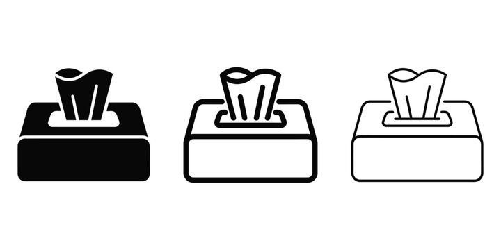 Wipes box icon silhouette vector outline and line art