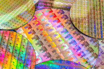 silicon wafer for manufacturing semiconductor of integrated circuit.Electronic circuit designs have...