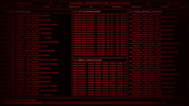Cyber Overlord System Destruction Malware Terminal.