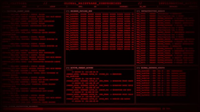 Global Mainframe Compromised Malware Breach Terminal.