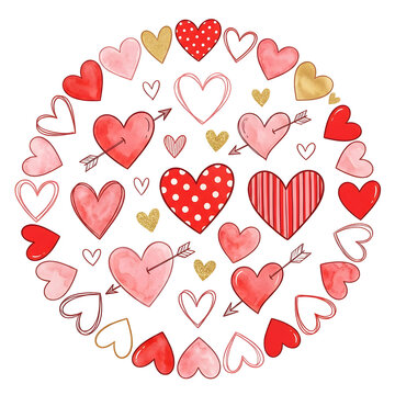 Red Hearts Pattern Art
