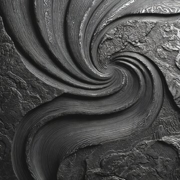 Damascus steel texture background with spiral swirling pattern and forged metal relief