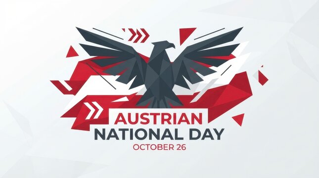 Austrian National Day graphic with eagle and flag design October 25