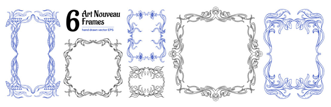 Vintage frame border. Antique, Art Nouveau, Baroque floral decorative oval rectangle frame. Vintage antique mirror picture photo border. Victorian ornate wedding design bg. Old luxury scallop pattern