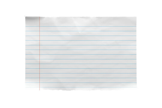 White ruled paper sheet for handwritten notes