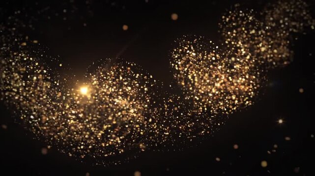 Abstract golden particles gif sparkling motion background