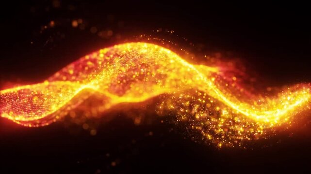 Abstract gif Golden Particle background Wave Motion