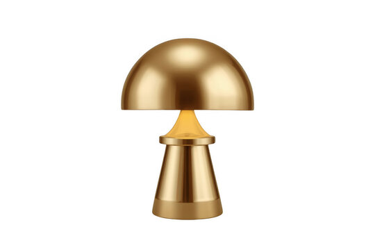 Gold dome table lamp with short base
