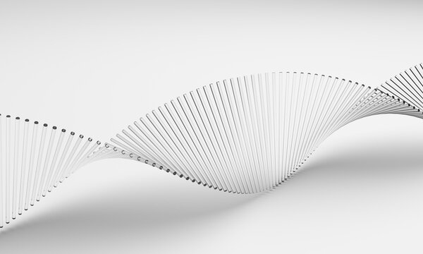 Abstract DNA double helix on white background, 3d render