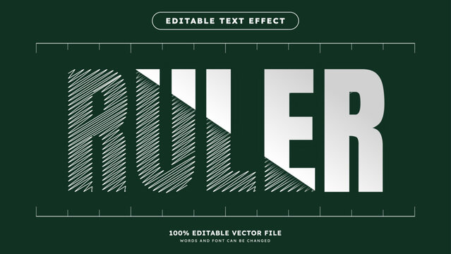 Ruler editable text effect in scribble style