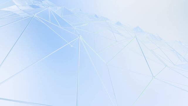 3D Abstract Light Blue Geometric Wireframe Polyhedral Mesh Background