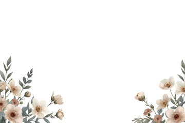 Obraz premium Delicate white floral corner ornament set