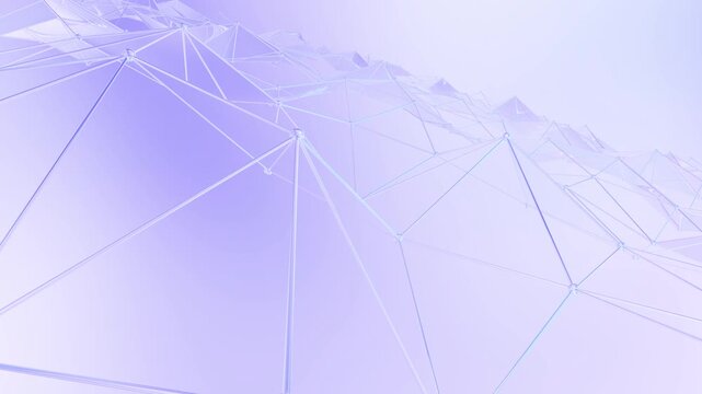 3D Abstract Light Purple Geometric Wireframe Polyhedral Mesh Background