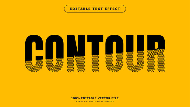 Contour text effect editable drawing and architect text style