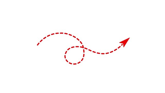 Transparent Background Dotted Arrow Animation for Creative Direction, Progress, Movement and Modern Motion Graphic Design