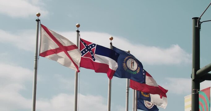 International Flags Waving Together Under the Sky