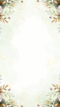 Wedding Invitation Watercolor Floral Corner Background Video