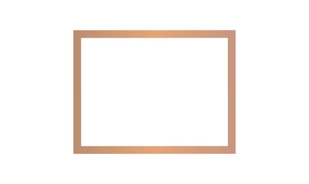 Rose Gold Rectangular Frame Border PNG Transparent Cutout Background for Photo or Certificate Design