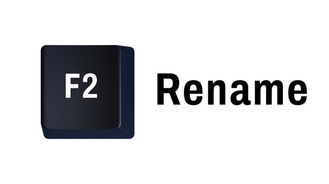 3D F2 Rename Keyboard Shortcut Key Isolated on Transparent Background PNG, File Rename Command