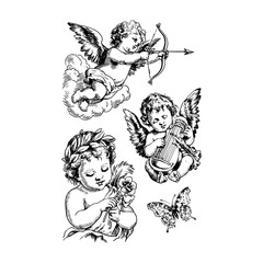 Obraz premium Vintage cherub angel collection