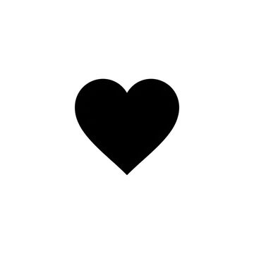 Classic black heart icon symbol representing love and passion on checkerboard.
