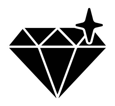Simple Diamond Sparkle Gemstone Luxury Jewelry Icon Illustration Arts Images
